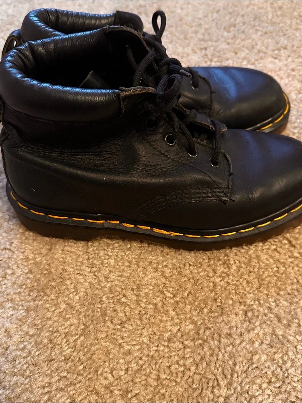 Rare Dr Martens Vintage 939 Ben Boot Black Greasy Leather England UK 6 US 7M 8W